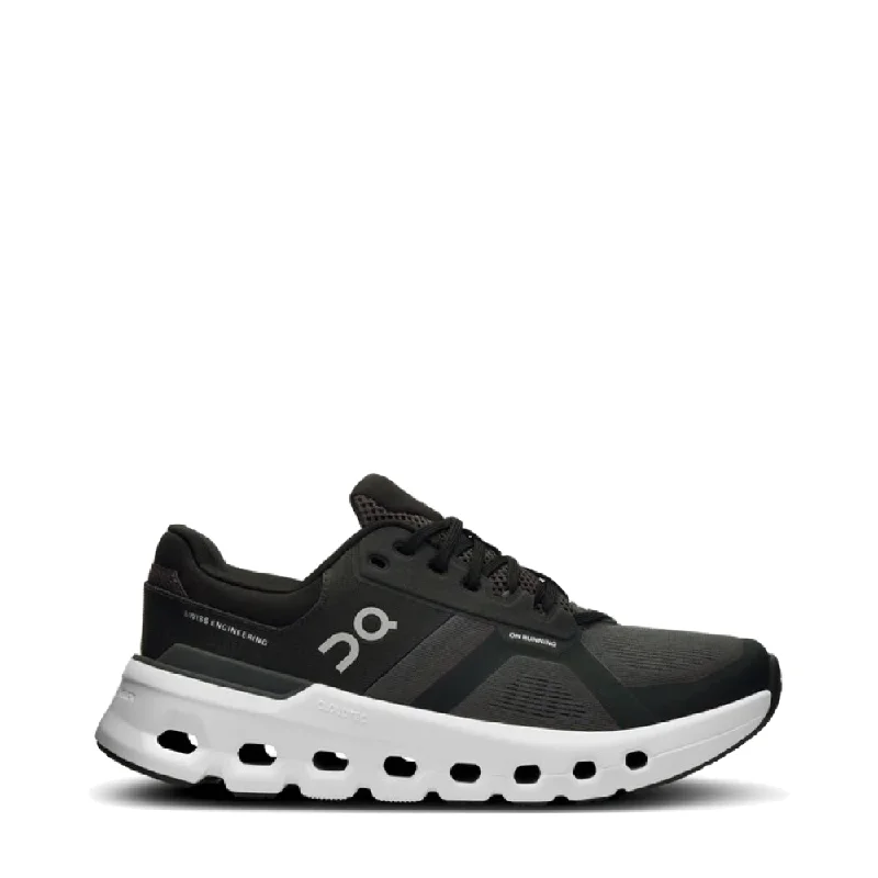 On Women's Cloudrunner 2 WIDE Width Sneaker in Eclipse/Black Distressed Leather Shoe Style On Women's Cloudrunner 2 WIDE Width Sneaker in Eclipse/Black Distressed Leather Shoe Style