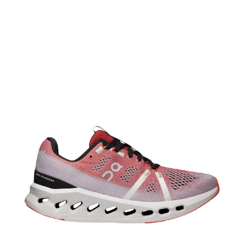 On Women's Cloudsurfer Running Sneaker in Auburn/Frost Sustainable Shoe Design  