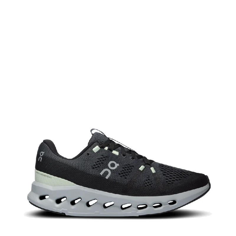 On Women's Cloudsurfer Running Sneaker in Iron/Glacier Ankle - High Military Boot Style On Women's Cloudsurfer Running Sneaker in Iron/Glacier Ankle - High Military Boot Style