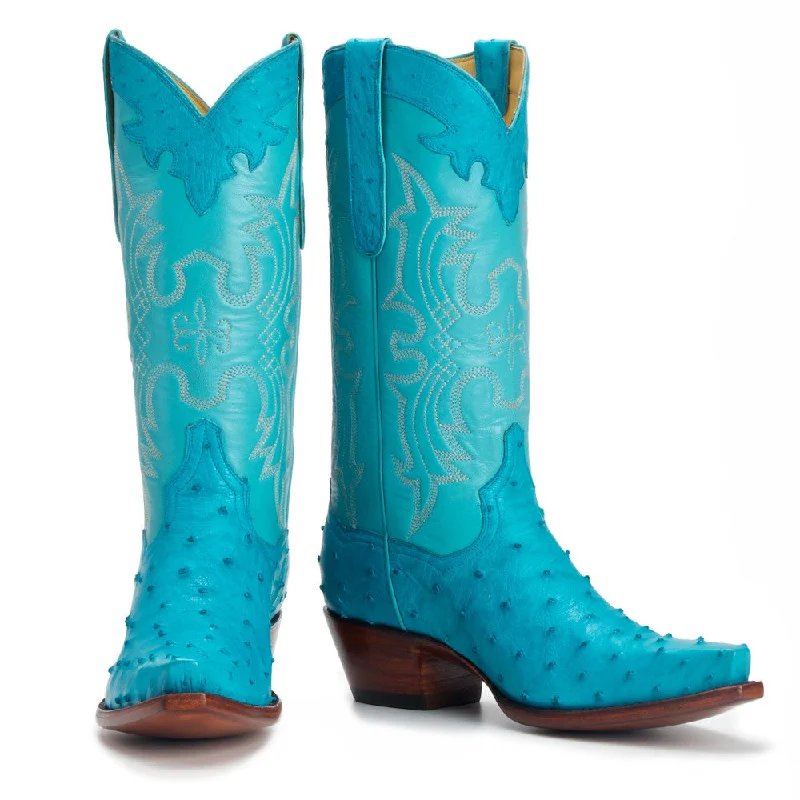 Ostrich 12" Turquoise Ivy League Loafer Look 