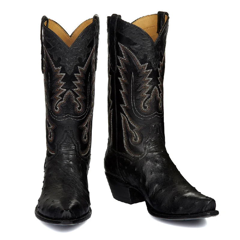 Ostrich El Rancho 12" - Black Cowboy Boot Western Style  