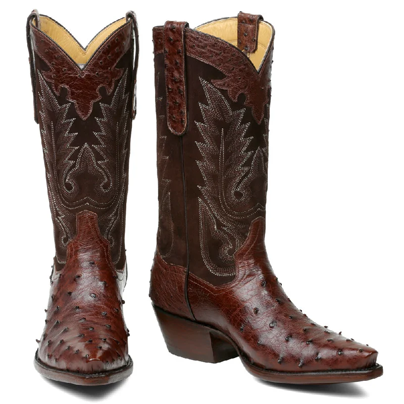 Ostrich El Rancho 12" - Nicotine Business Monk Strap Style  