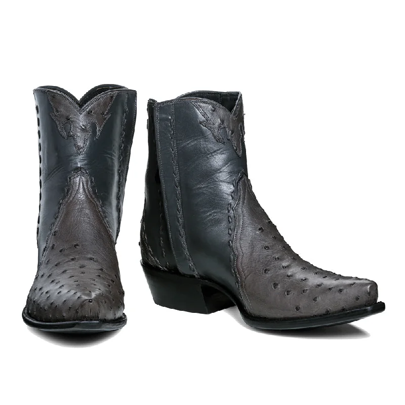 Ostrich Ankle Zipper - Anthracite Tailored Oxford Style 