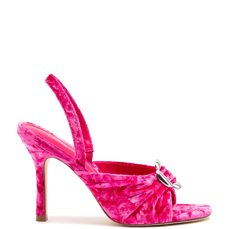 Mayfair Sandal In Pink Velvet Sustainable Shoe Design  