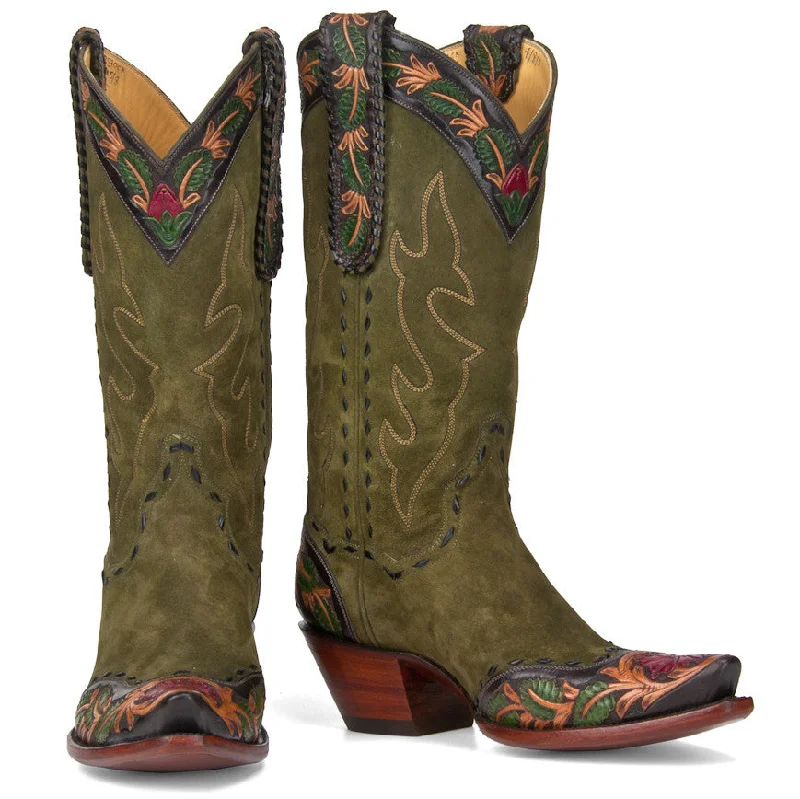 Saddle Floral 12" Two - Tone Shoe Design  