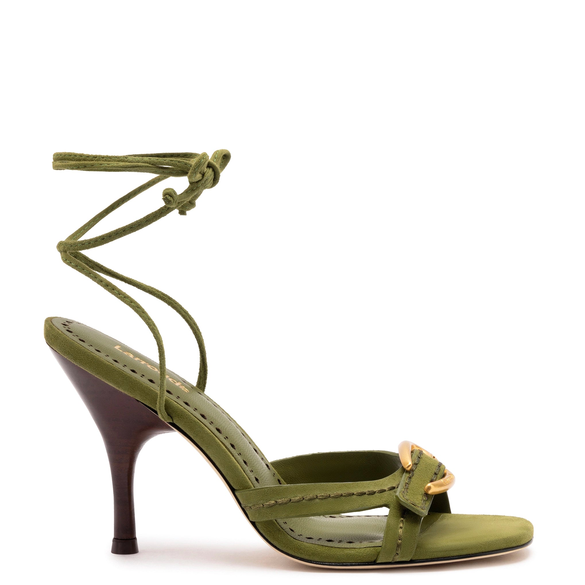 Verona Strappy Sandal In Seaweed Suede Casual Loafer Style          