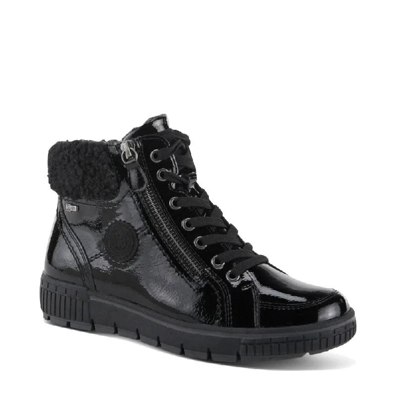 Spring Step Women's Alps Side Zip Water Resistant Boot in Black Patent Slide Sandal Beach Style Spring Step Women's Alps Side Zip Water Resistant Boot in Black Patent Slide Sandal Beach Style