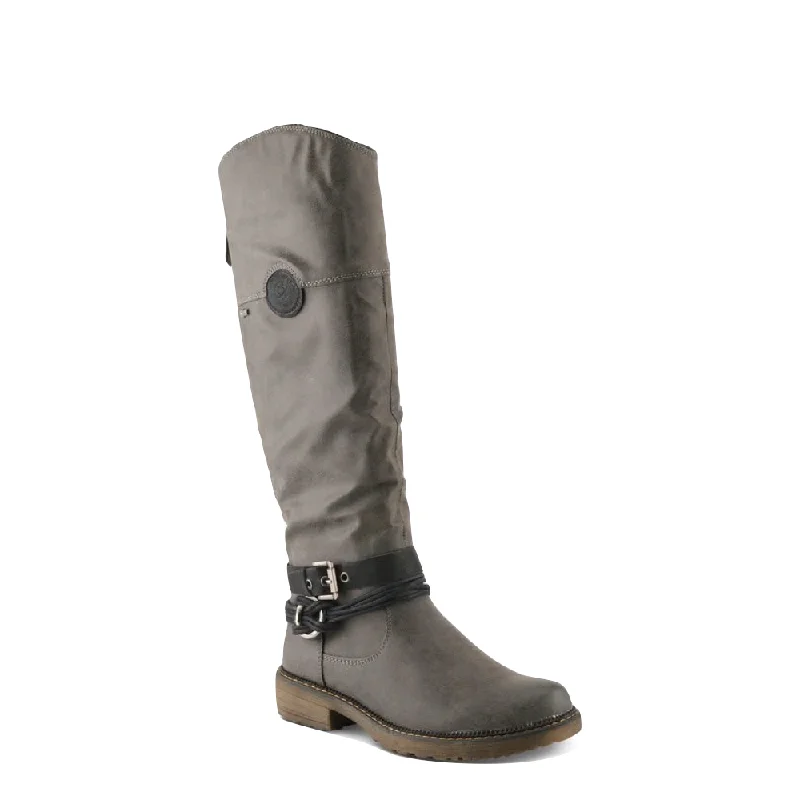 Spring Step Women's Mangie Tall Side Zip Boot in Gray Hiking Boot Durability Style  