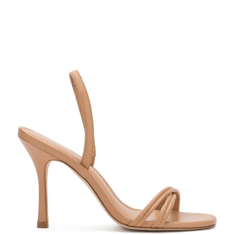 Annie Sandal In Tan Leather Retro Basketball Sneaker Design  
