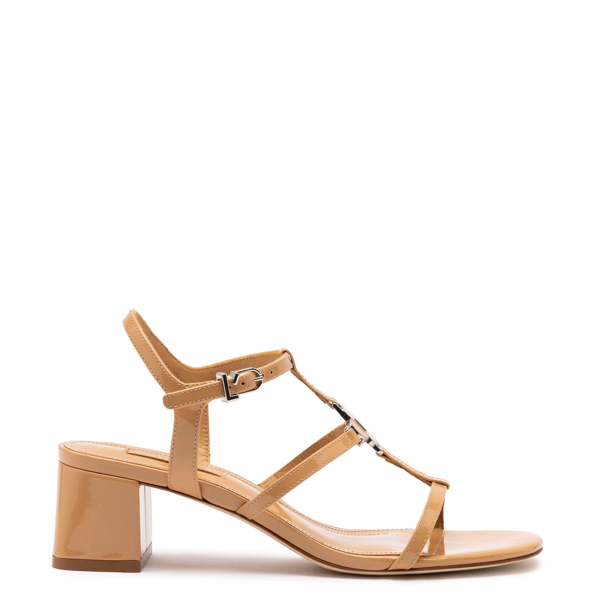Hana Block In Tan Patent Leather Skateboarding Sneaker Style  