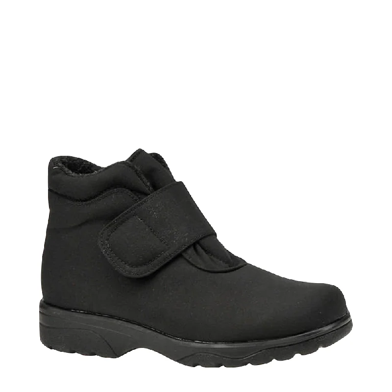 Toe Warmers Women's Active Velcro Boot in Black Memory - Foam Slipper Look  