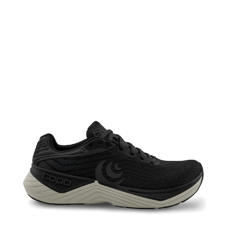 Topo Men's Ultrafly 5 Sneaker in Black/Charcoal Striped Shoe Style  
