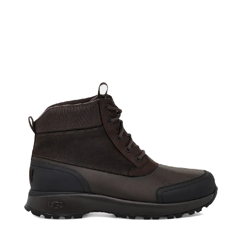 UGG Men's Emmett Lace Waterproof Duck Boot in Stout Brown Combat - Inspired Military Boot Look UGG Men's Emmett Lace Waterproof Duck Boot in Stout Brown Combat - Inspired Military Boot Look