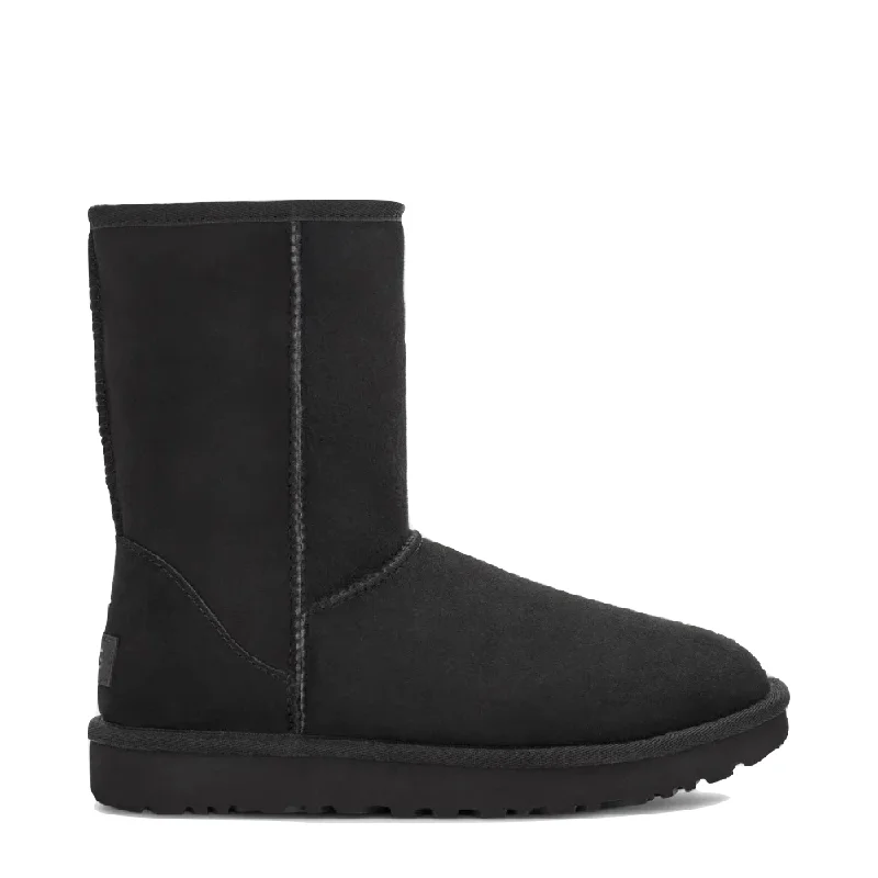 UGG Women's Classic Short II Sheepskin Boot in Black Bespoke Shoe Aesthetic 