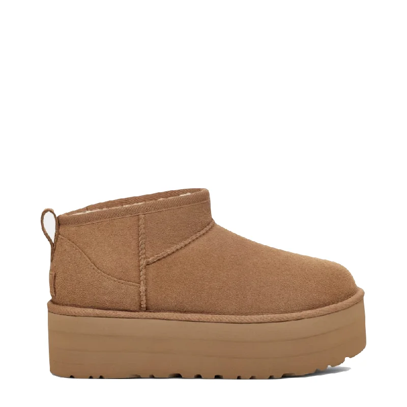 UGG Women's Classic Ultra Mini Platform Boot in Chestnut Victorian - Era Boot Style  