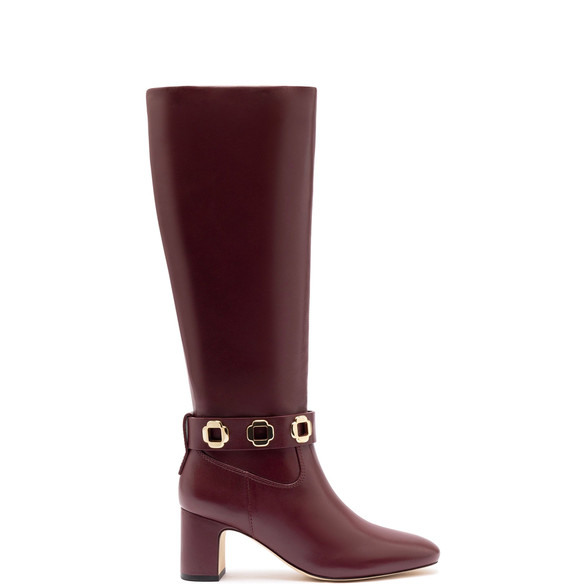 Milan Block Boot In Wine Leather Inflatable Shoe Look 