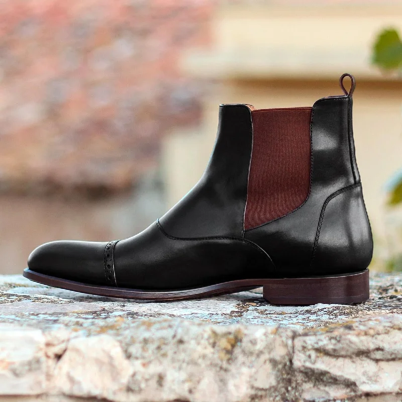 DapperFam Vesuvio in Black Men's Italian Leather Chelsea Multi Boot Zip - Up Boot Style DapperFam Vesuvio in Black Men's Italian Leather Chelsea Multi Boot Zip - Up Boot Style