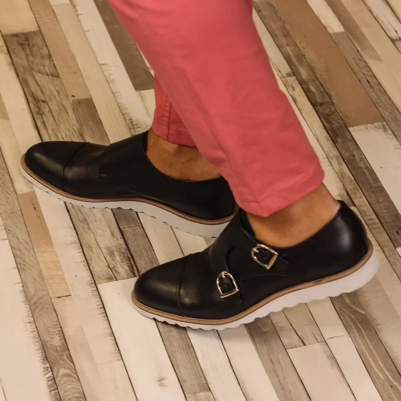 DapperFam Monaco in Black Men's Italian Leather Double Monk Single - Buckle Monk Look DapperFam Monaco in Black Men's Italian Leather Double Monk Single - Buckle Monk Look