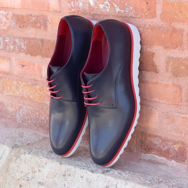 DapperFam Vero in Navy Men's Italian Leather Derby Hip - Hop Sneaker Style  