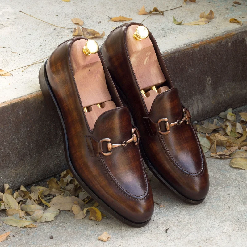 DapperFam Luciano in Cognac / Brown Men's Hand-Painted Patina Loafer Cowboy Boot Western Style DapperFam Luciano in Cognac / Brown Men's Hand-Painted Patina Loafer Cowboy Boot Western Style