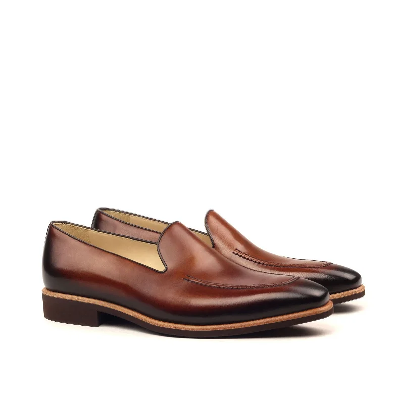 DapperFam Luciano in Dark Brown / Med Brown Men's Italian Leather Loafer Moccasin Soft - Sole Style DapperFam Luciano in Dark Brown / Med Brown Men's Italian Leather Loafer Moccasin Soft - Sole Style