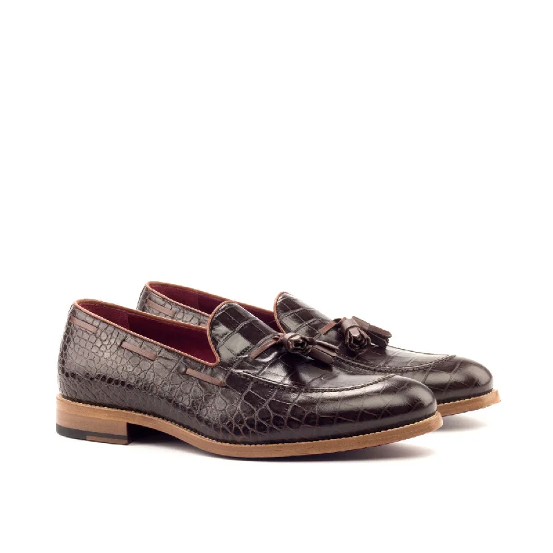 DapperFam Luciano in Dark Brown / Burgundy / Cognac/ Med Brown Men's Italian Leather Loafer Paisley Print Shoe Design DapperFam Luciano in Dark Brown / Burgundy / Cognac/ Med Brown Men's Italian Leather Loafer Paisley Print Shoe Design