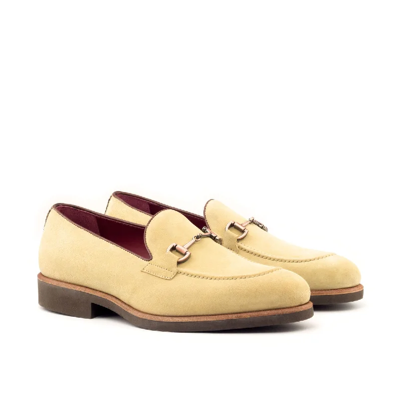 DapperFam Luciano in Sand / Tweed / Med Brown Men's Sartorial & Italian Leather & Lux Suede Loafer Victorian - Era Boot Style  