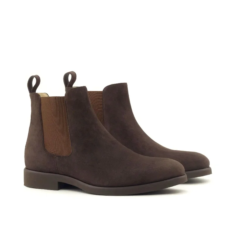 DapperFam Monza in Brown Men's Italian Suede Chelsea Boot Leather Driving Shoe Style DapperFam Monza in Brown Men's Italian Suede Chelsea Boot Leather Driving Shoe Style