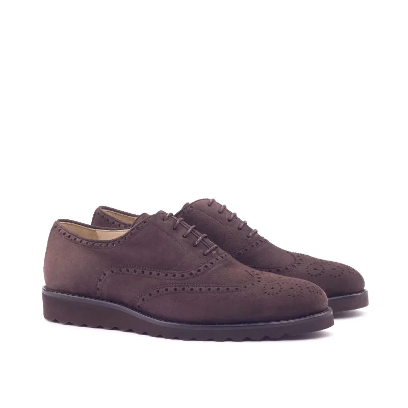 DapperFam Aeron in Brown Men's Italian Suede Full Brogue British Gentleman Oxford Style DapperFam Aeron in Brown Men's Italian Suede Full Brogue British Gentleman Oxford Style