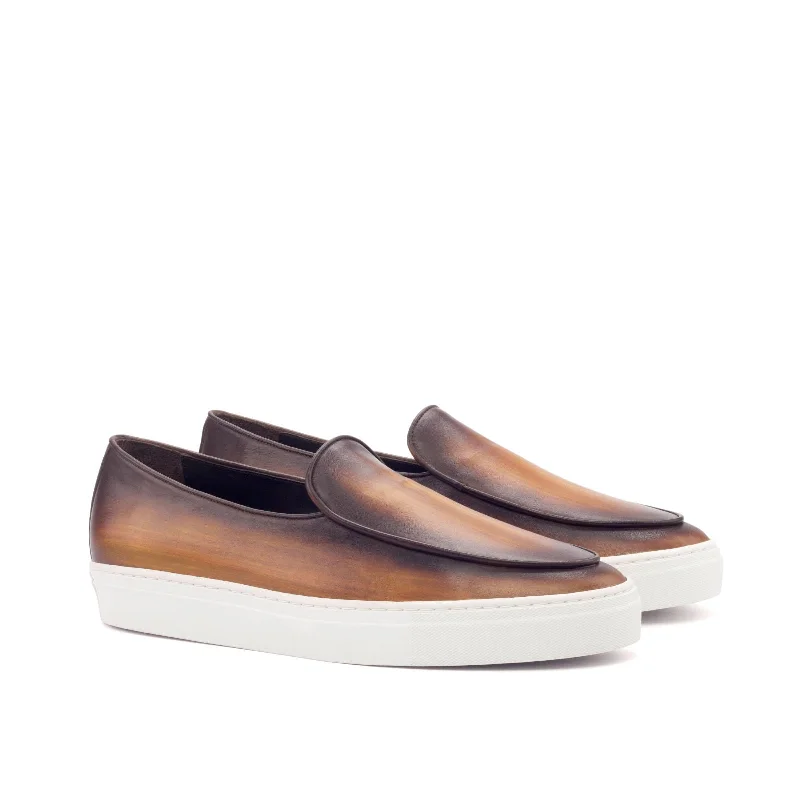 DapperFam King in Brown Men's Hand-Painted Italian Leather Belgian Sneaker Slide Sandal Beach Style DapperFam King in Brown Men's Hand-Painted Italian Leather Belgian Sneaker Slide Sandal Beach Style
