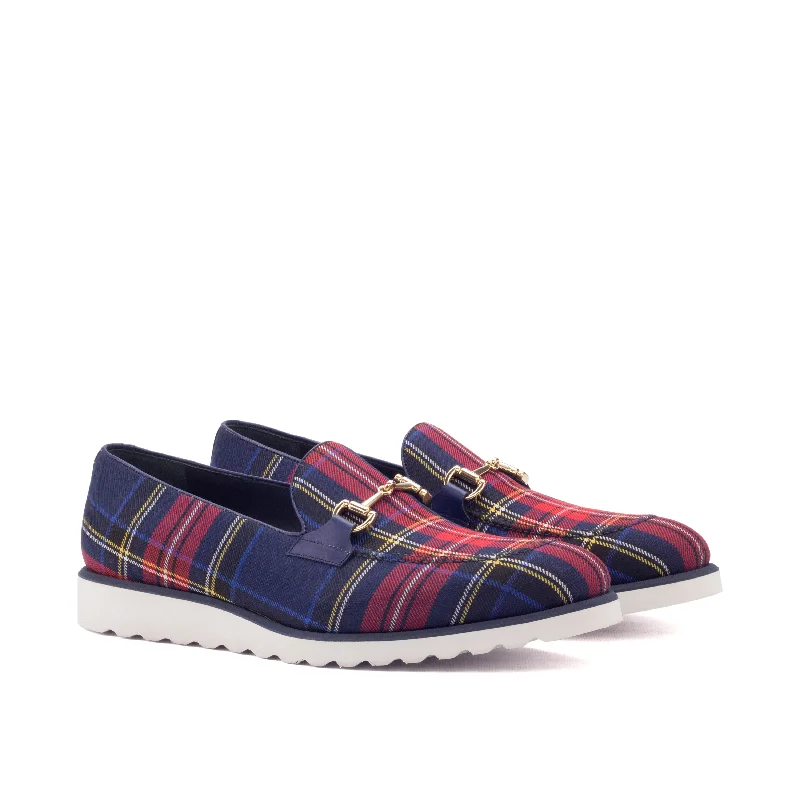 DapperFam Luciano in Tartan / Navy Men's Sartorial & Italian Leather Loafer Blue Coast Loafer Aesthetic DapperFam Luciano in Tartan / Navy Men's Sartorial & Italian Leather Loafer Blue Coast Loafer Aesthetic
