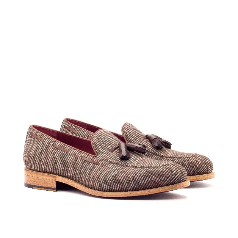DapperFam Luciano in Tweed / Med Brown Men's Sartorial & Italian Leather Loafer Moccasin Soft - Sole Style DapperFam Luciano in Tweed / Med Brown Men's Sartorial & Italian Leather Loafer Moccasin Soft - Sole Style