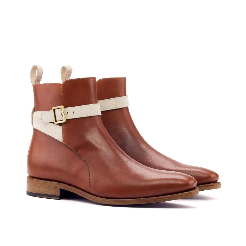 DapperFam Rohan in Cognac / Ivory Men's Italian Leather & Italian Suede Jodhpur Boot Tech - Inspired Sneaker Look DapperFam Rohan in Cognac / Ivory Men's Italian Leather & Italian Suede Jodhpur Boot Tech - Inspired Sneaker Look