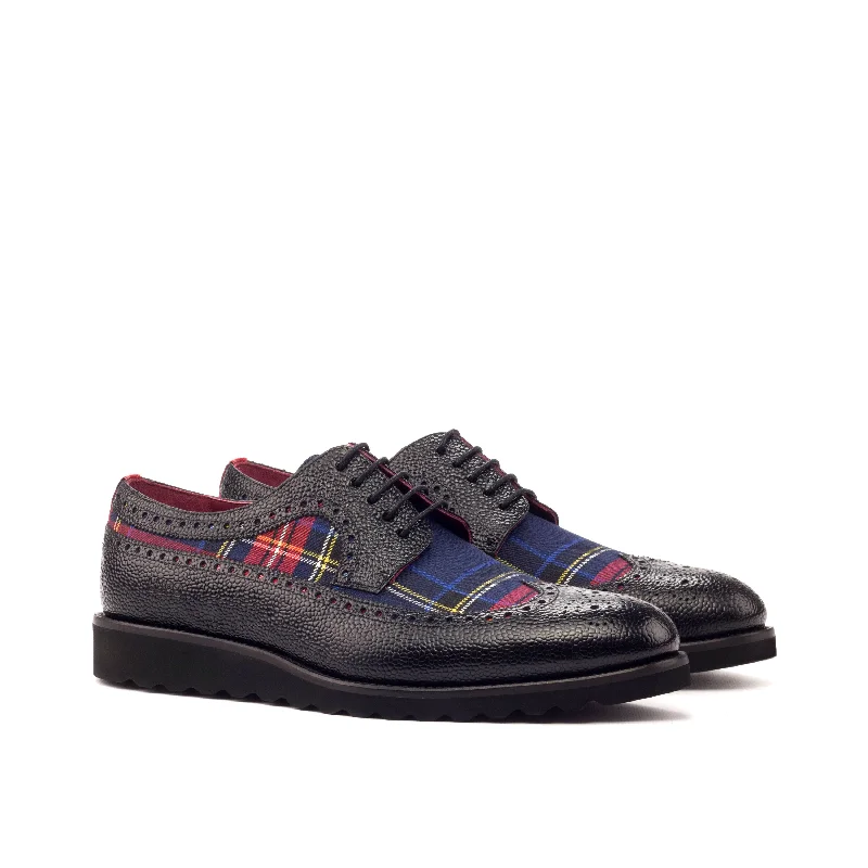DapperFam Zephyr in Tartan / Red / Black Men's Sartorial & Italian Patent & Grain Leather Longwing Blucher Desert Boot Utility Style DapperFam Zephyr in Tartan / Red / Black Men's Sartorial & Italian Patent & Grain Leather Longwing Blucher Desert Boot Utility Style