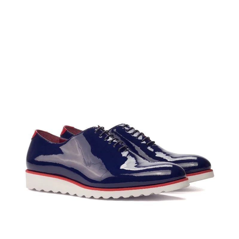 DapperFam Giuliano in Cobalt Blue / Red Men's Italian Suede & Italian Patent Leather Whole Cut Skateboarding Sneaker Style DapperFam Giuliano in Cobalt Blue / Red Men's Italian Suede & Italian Patent Leather Whole Cut Skateboarding Sneaker Style