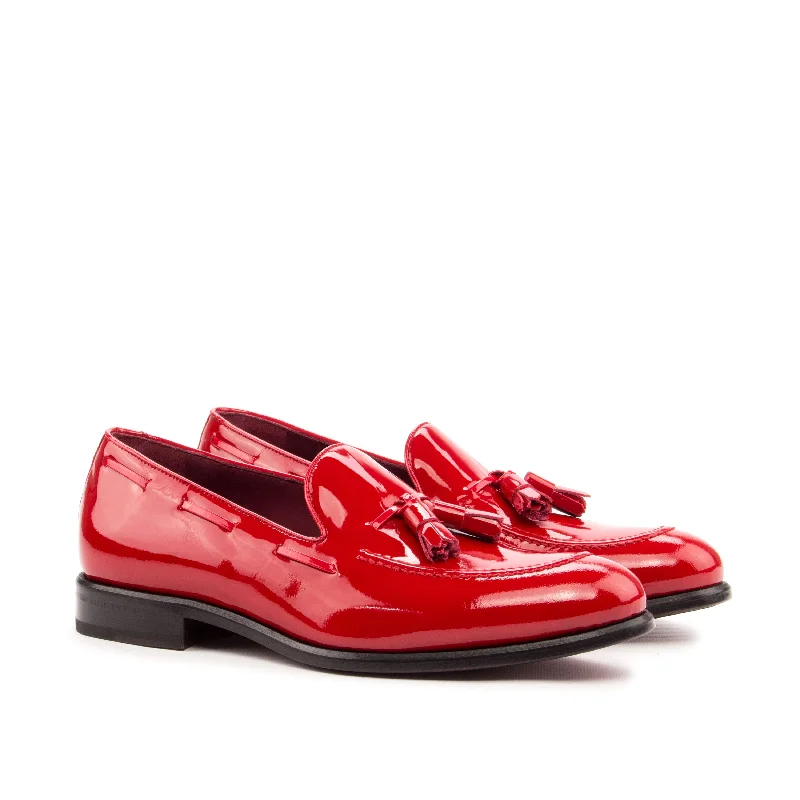 DapperFam Luciano in Red Men's Italian Patent Leather Loafer Vintage Oxford Appeal DapperFam Luciano in Red Men's Italian Patent Leather Loafer Vintage Oxford Appeal