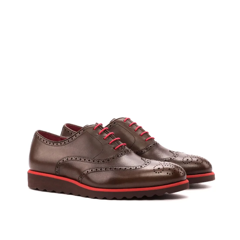 DapperFam Aeron in Dark Brown Men's Italian Leather Full Brogue Art Deco - Inspired Shoe Look DapperFam Aeron in Dark Brown Men's Italian Leather Full Brogue Art Deco - Inspired Shoe Look