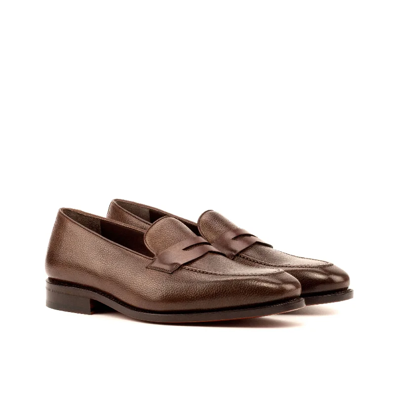 DapperFam Luciano in Dark Brown Men's Italian Leather & Italian Full Grain Leather Loafer Checkered Shoe Pattern Look DapperFam Luciano in Dark Brown Men's Italian Leather & Italian Full Grain Leather Loafer Checkered Shoe Pattern Look
