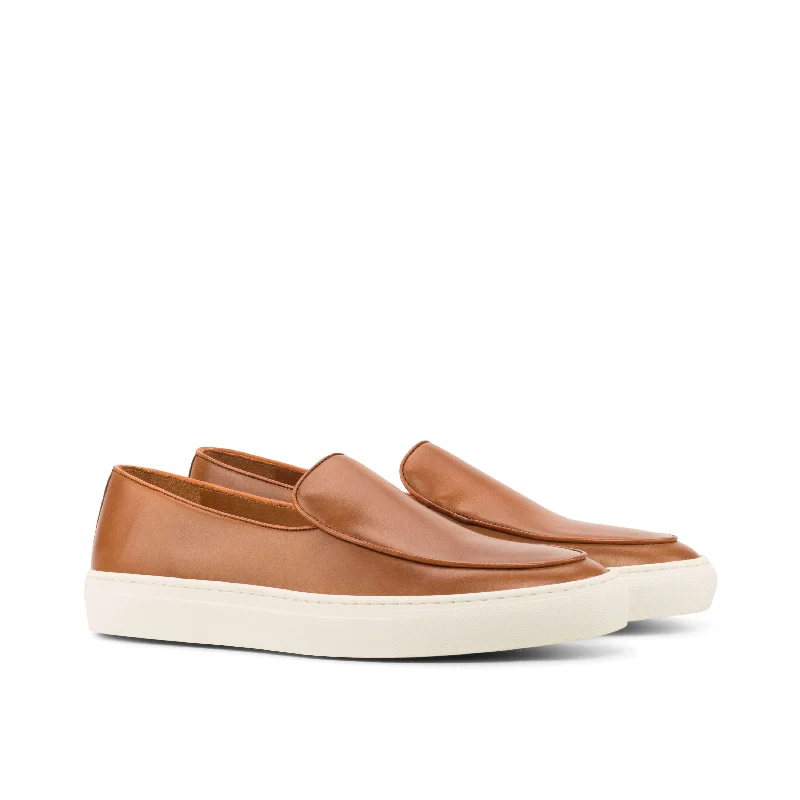 DapperFam King in Cognac Men's Italian Leather Belgian Sneaker Ivy League Loafer Look DapperFam King in Cognac Men's Italian Leather Belgian Sneaker Ivy League Loafer Look