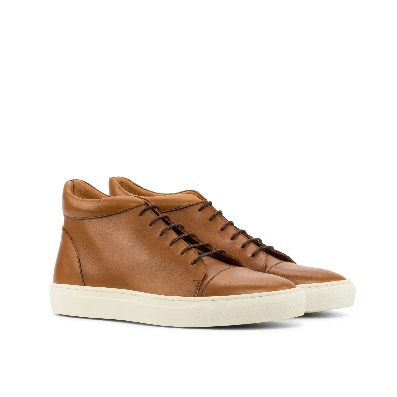DapperFam Cassian in Light Brown Men's Italian Leather High Top Performance Running Sneaker Look DapperFam Cassian in Light Brown Men's Italian Leather High Top Performance Running Sneaker Look