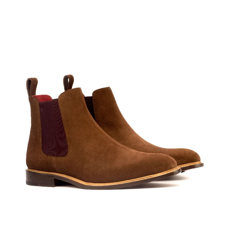 DapperFam Monza in Med Brown Men's Lux Suede Chelsea Boot Distressed Leather Shoe Style DapperFam Monza in Med Brown Men's Lux Suede Chelsea Boot Distressed Leather Shoe Style