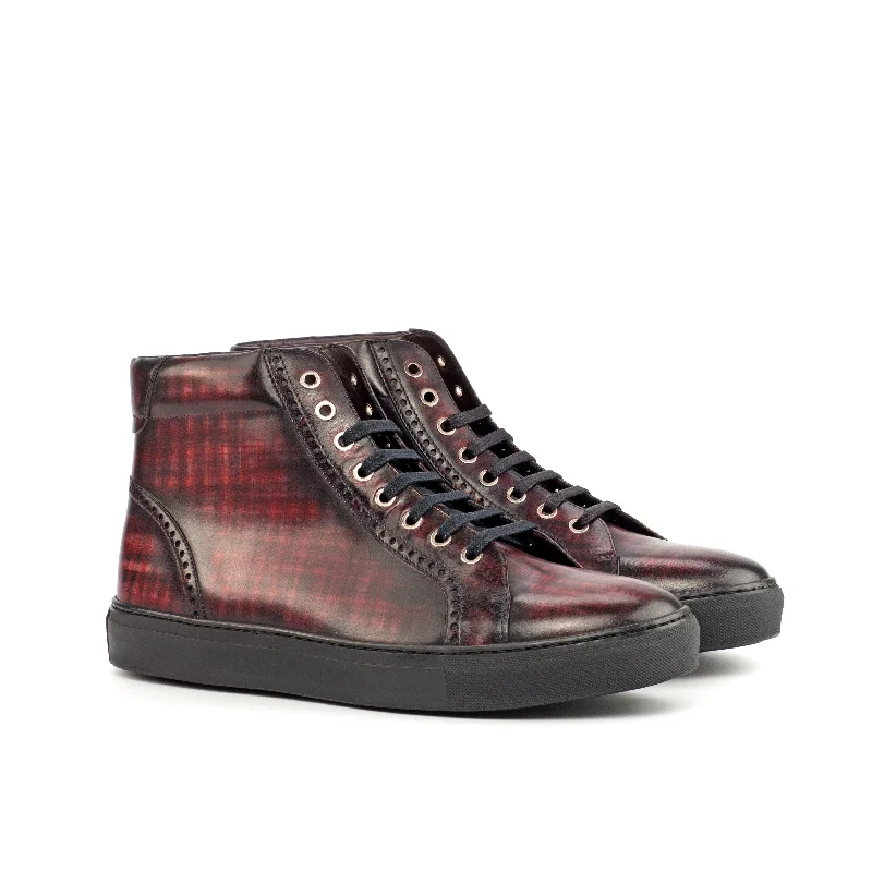 DapperFam Cadenza in Burgundy Men's Hand-Painted Italian Leather High Kicks Sustainable Shoe Design DapperFam Cadenza in Burgundy Men's Hand-Painted Italian Leather High Kicks Sustainable Shoe Design