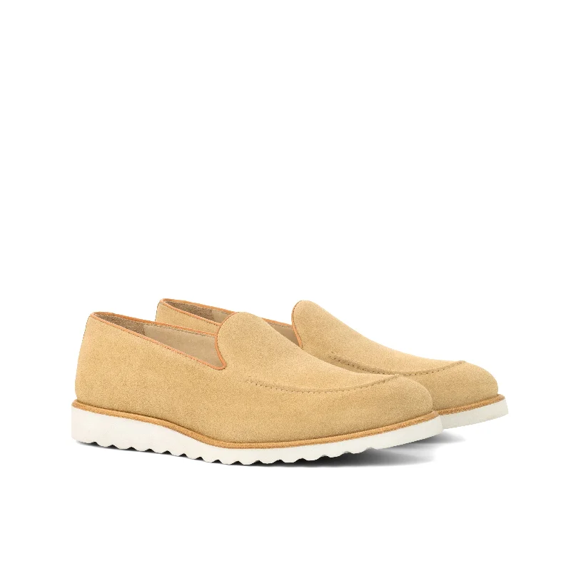 DapperFam Luciano in Sand / Cognac Men's Lux Suede & Italian Leather Loafer Patchwork Shoe Aesthetic DapperFam Luciano in Sand / Cognac Men's Lux Suede & Italian Leather Loafer Patchwork Shoe Aesthetic