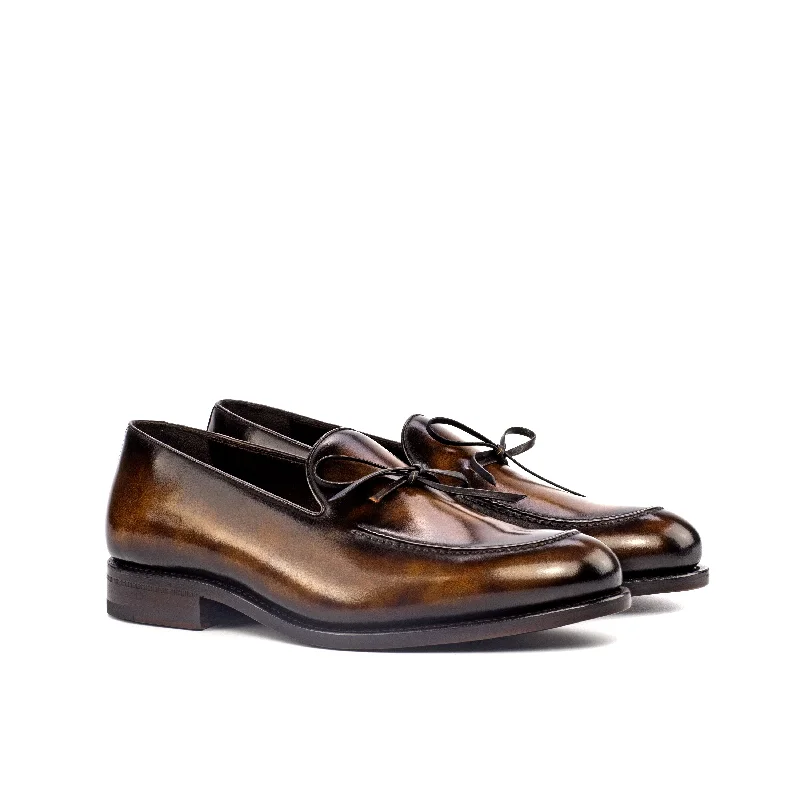 DapperFam Luciano in Tobacco Men's Hand-Painted Patina Loafer Art Deco - Inspired Shoe Look DapperFam Luciano in Tobacco Men's Hand-Painted Patina Loafer Art Deco - Inspired Shoe Look