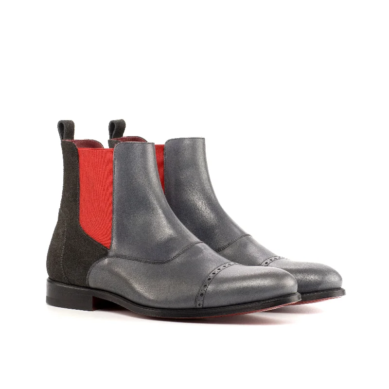 DapperFam Vesuvio in Grey Men's Lux Suede & Italian Leather Chelsea Multi Boot Skateboarding Sneaker Style DapperFam Vesuvio in Grey Men's Lux Suede & Italian Leather Chelsea Multi Boot Skateboarding Sneaker Style