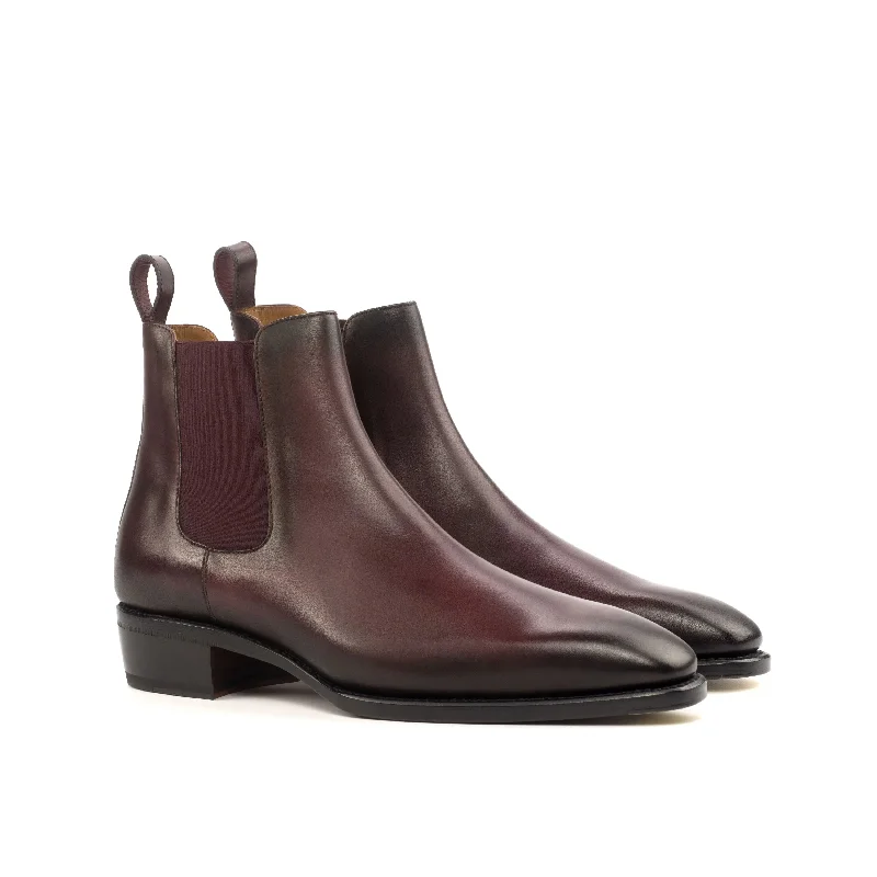 DapperFam Monza in Burgundy Men's Italian Leather Chelsea Boot Leather Driving Shoe Style DapperFam Monza in Burgundy Men's Italian Leather Chelsea Boot Leather Driving Shoe Style
