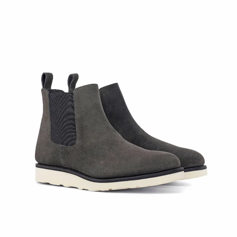 DapperFam Monza in Grey Men's Lux Suede Chelsea Boot Ivy League - Inspired Derby Look DapperFam Monza in Grey Men's Lux Suede Chelsea Boot Ivy League - Inspired Derby Look