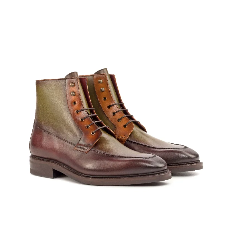 DapperFam Ryker in Burgundy / Olive / Cognac Men's Italian Leather Moc Boot Tech - Inspired Sneaker Look DapperFam Ryker in Burgundy / Olive / Cognac Men's Italian Leather Moc Boot Tech - Inspired Sneaker Look