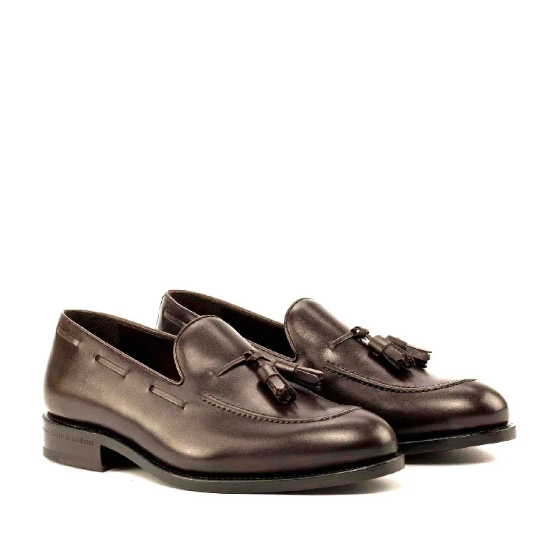 DapperFam Luciano in Dark Brown Men's Italian Leather Loafer Beaded Moccasin Design DapperFam Luciano in Dark Brown Men's Italian Leather Loafer Beaded Moccasin Design