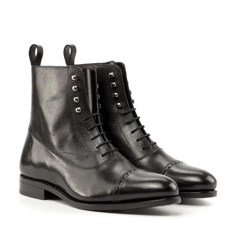 DapperFam Vittorio in Black Men's Italian Leather Balmoral Boot Chunky Platform Sneaker Style DapperFam Vittorio in Black Men's Italian Leather Balmoral Boot Chunky Platform Sneaker Style